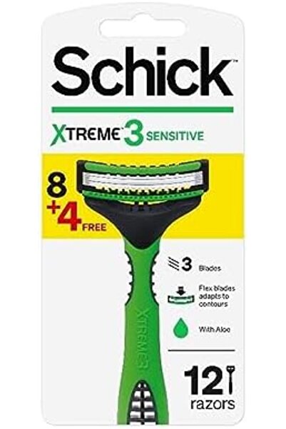 Schick ماكينة حلاقة Sensitive Extreme 3 للرجال - عبوة من 12 قطعة