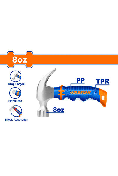 WADFOW شاكوش قلاعي فيبر قصير 8 أونصة – WHM33D8