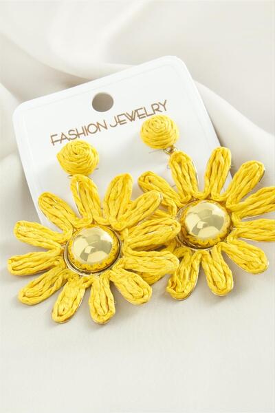 CEYMARS Hn-Shop Flower Zr Model Earrings-Yellow
