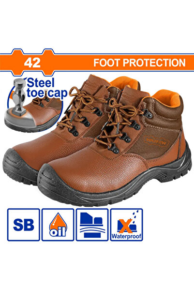 WADFOW حذاء سلامة جلد ساق طويل مقاس 42 – WSB3542