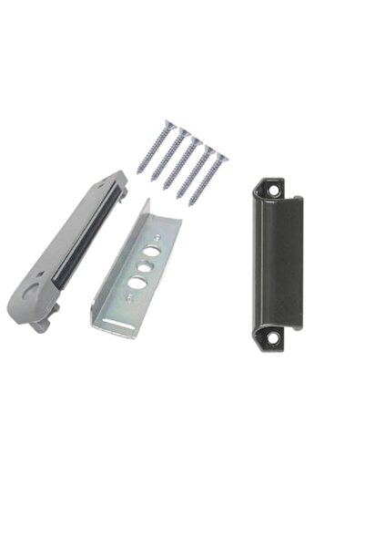 SOLIDON Kit de închidere magnetică cu mâner gri în formă de coajă pentru ușă de balcon,