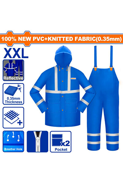 WADFOW طقم مطري بخطوط تحذيرية مقاس XXL – WRC5XXL