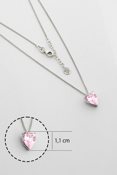 So CHIC... Gizemli Kalp 18 Ayar Beyaz Altın Kaplama 45 Cm Gümüş Kolye