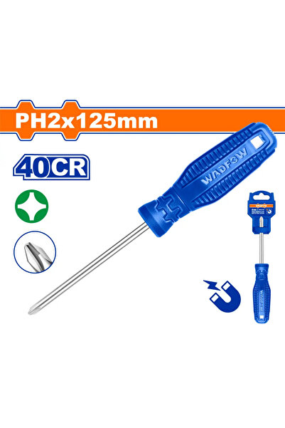 WADFOW مفك يد أزرق مربع PH2 × 125مم – WSD4225