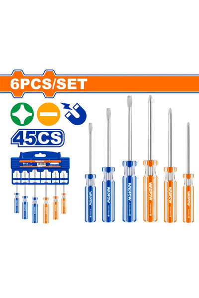 WADFOW طقم مفكات يد ملون (6 قطع) – WSS3206