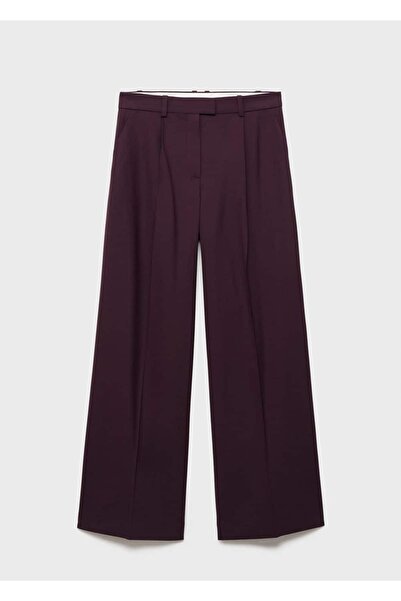 MANGO Woman Yün düz klasik pantolon