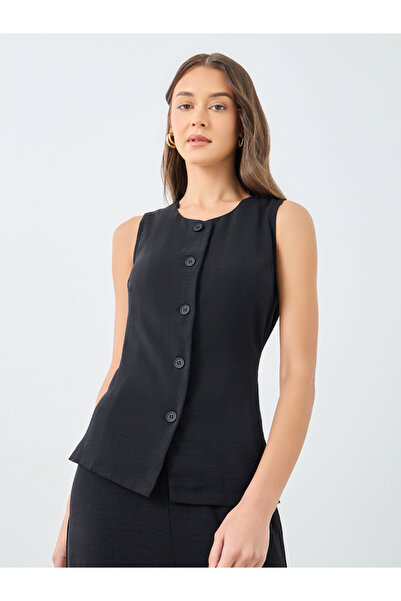 Styli Women Black Buttoned Top and Pants Co-Ords