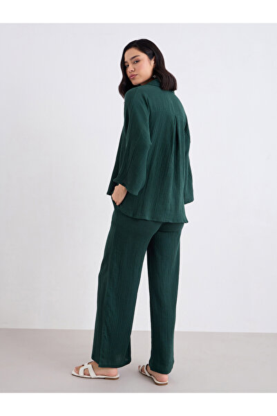 Styli Women Textured Oversized Shirt and Pants Co-Ords
