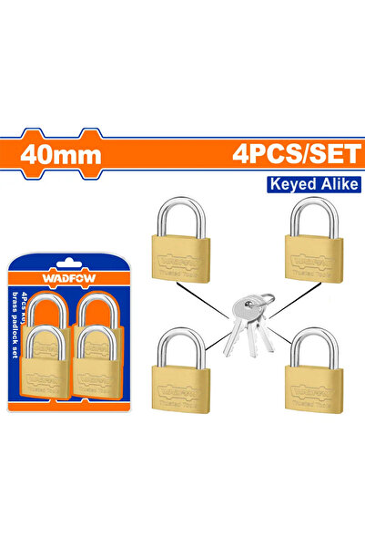 WADFOW طقم أقفال نحاس مفتاح واحد – رباعي 40 مم – WPDT444