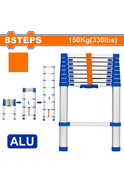 WADFOW سلم ألومنيوم تلسكوبي 8 درجات — WLD5H08