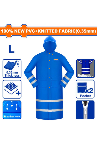 WADFOW سترة مطرية بخطوط تحذيرية مقاس L – WRC400L