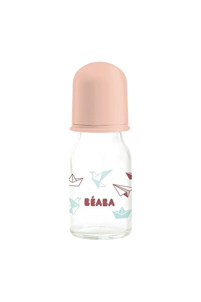 Beaba Biberon de sticla Origami 110 ml Roz