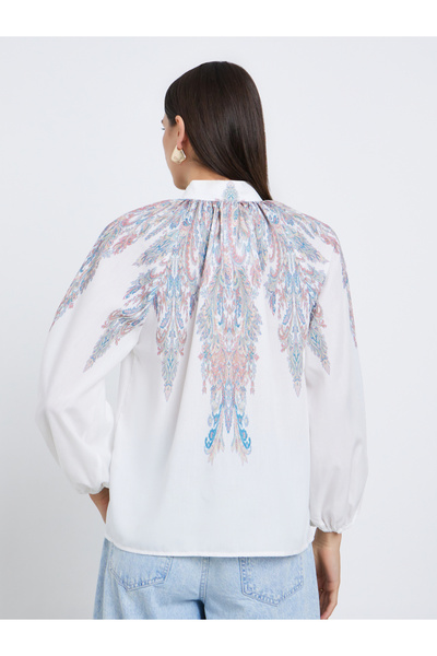 Take Two By Styli Women Printed Yoke Panel Shirt