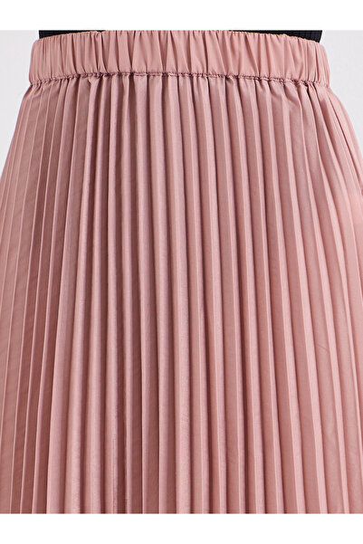 Styli Satin Pleated A-Line Maxi Skirt