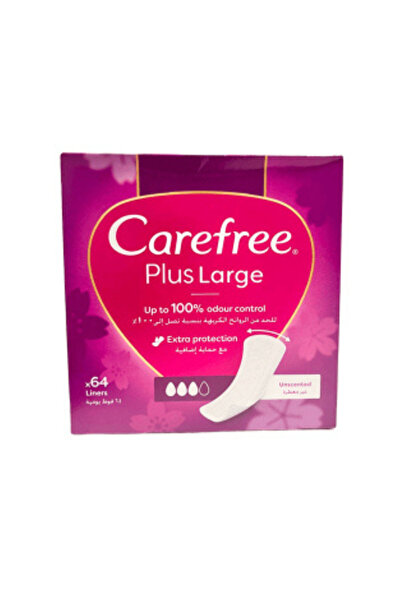 Carefree Daily Sanitary Pads to Reduce Odors 100% Unscented (Extra Large) - 64 Pads
