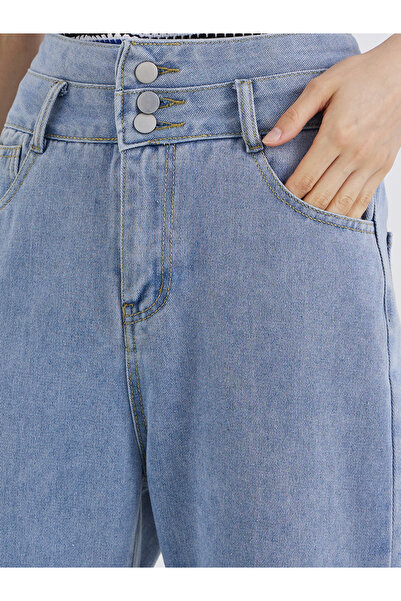 Take Two By Styli Mid Rise Regular Fit Jeans with Waist Buttons Details
