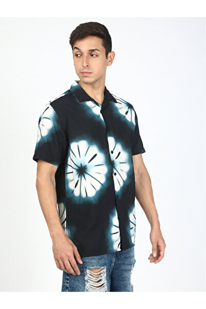 Bene Kleed By Styli Men Resort Collar Tie-Dye Print Shirt