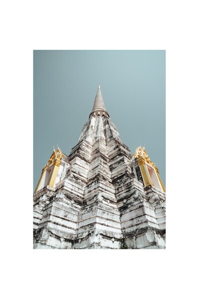 OEM Pictură pe pânză, Arhitectură peisagistică urbană, turn înalt, alb și aur...