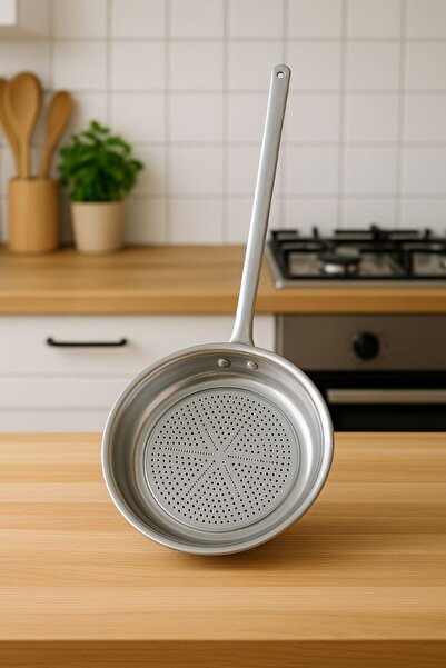 Metler Paslanmaz Çelik Uzun Saplı Süzek No:5 24.5 cm | 63 cm Saplı Delikli Sü...