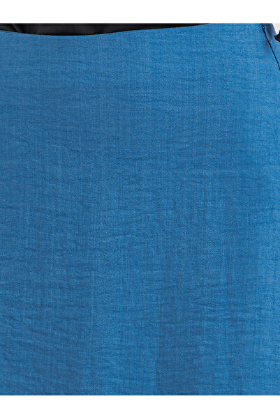 Take Two By Styli Blue Solid A-Line Midi Skirts