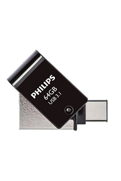 Philips FM64DC152B/00 64Gb 2 IN 1 TYPE-C/USB 3.1 Siyah Gri USB Flash Bellek