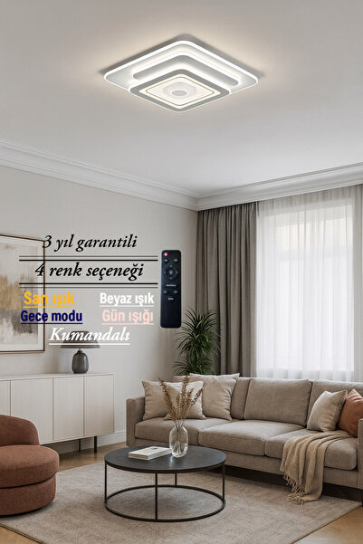 Lucent Avize Lucent Plafonyer Modern Kare Katmanlı Ledli Avize