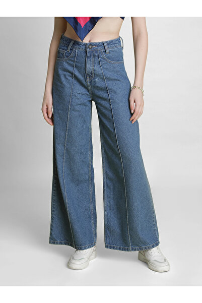 Bene Kleed By Styli Women Pure Cotton Wide Leg High-Rise Jeans