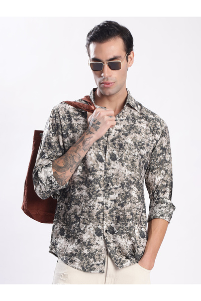 Bene Kleed By Styli Men All Over Print Slim Fit Shirt