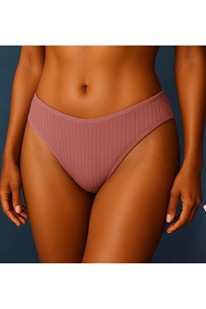 NIA UNDERWEAR 7’li Ribana Dokulu Fitilli Bikini Kesim Kadın Külot Seti