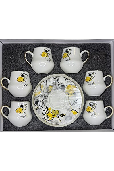 JUVIA JV20 Lüks Porselen 6 Kişilik Kahve Takımı