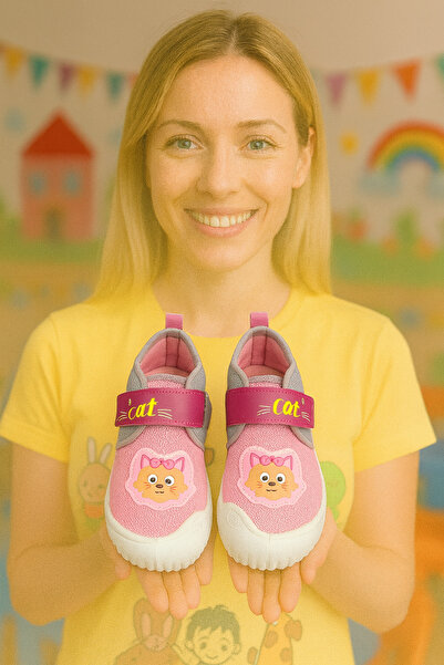 Behtah Kundura Children's Anti-Slip Sole Velcro Slippers Cotton Lined Multi-Purpose School Nursery Booties Home Booties