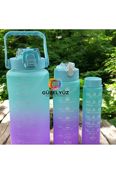 PABLITO HOME 3-Pack Motivational Water Bottle with Straw and Sticker Gift