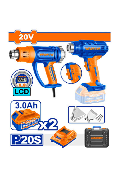 WADFOW Battery Heat Gun Kit - WKH6B01 (Product includes 2 batteries and charger)