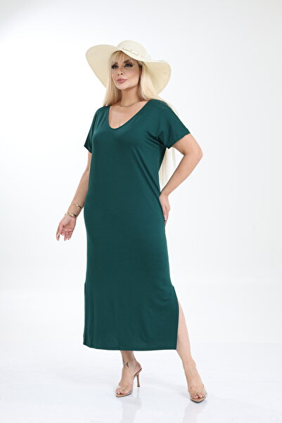 MJORA Γυναικείο Πλεκτό Βασικό Καθημερινό Φόρεμα Βισκόζης Plus Size