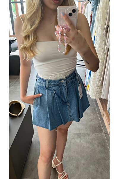 BRN Butik Mavi Kot Şort Etek