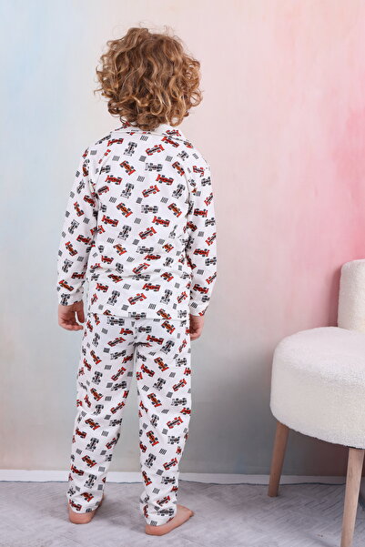 Beka Kids Boy's Front Button Print Pajamas Set 100% Cotton Sleepwear Set