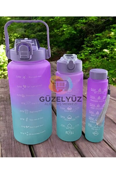 PABLITO HOME 3-Pack Motivational Straw Flask with Sticker Gift