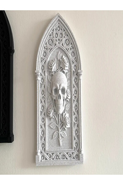 BCB STORE ديكور جداري على شكل جمجمة قوطية بإطار وردي على شكل كاتدرائية