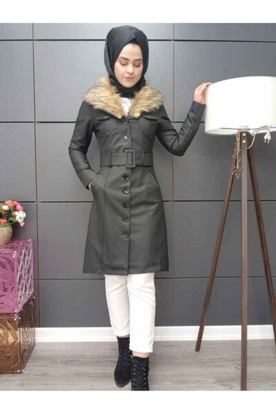 Modamorfo Sheepskin Leather Coat - Black
