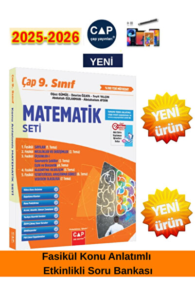 Çap Yayınları 2025-2026 9.Sınıf Matematik %100 Yeni Müfredat Fasikül Konu Anl...