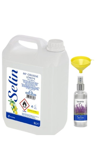 Selin 5 Lt 80 Limon Kolonyası + 100 Ml Sprey Lavanta + Huni