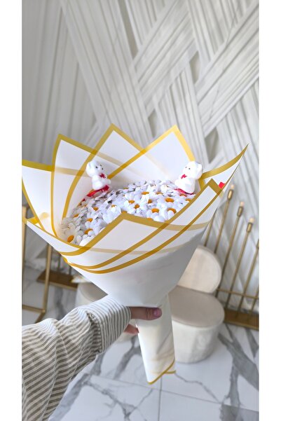 Hayalince Kişiye Özel Ayıcık Detaylı Solmayan Papatya Buketi