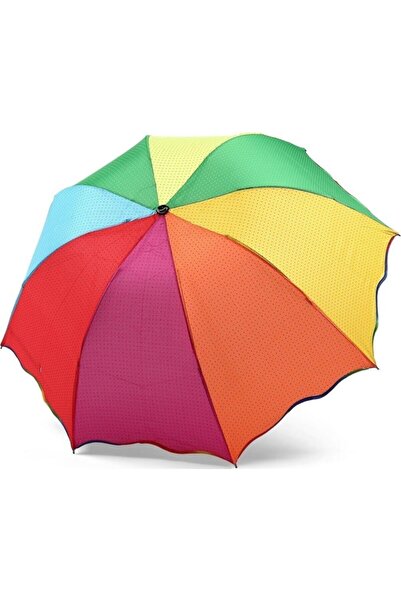 ELEVEN MARKETS Gökkuşağı Renklerinde Şemsiye Mini Puantiye Desenli Çanta Boy