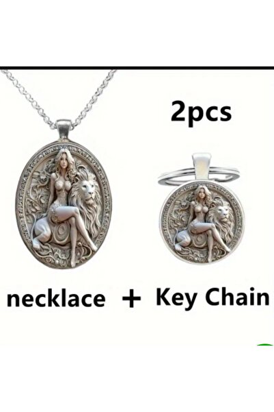 ORGANICYOU Zhejiang 2Pcs Stylish Jewelry Set - Chic Necklace and Keychain wit...