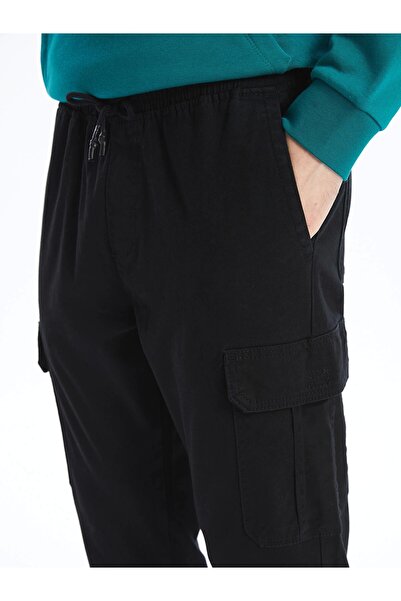 LC Waikiki Xside Black Standard Fit Gabardine Men's Cargo Pants
