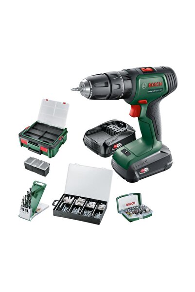 Bosch UniversalImpact Akülü Darbeli Matkap (2x 1.5Ah)+210 Aksesuar 06039D4107