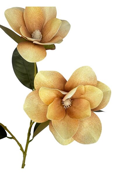 Nettenevime Yapay Çiçek Somon Manolya Islak Doku 3 Kafalı Uzun Dal Çiçek Flowers 80cm
