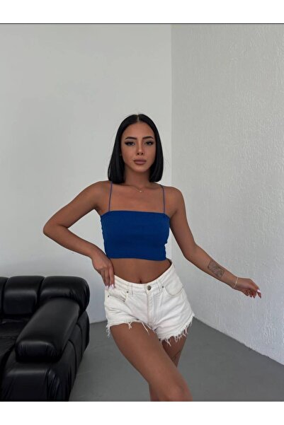 Ladenta Kadın Pamuklu Esnek Basic Crop Atlet