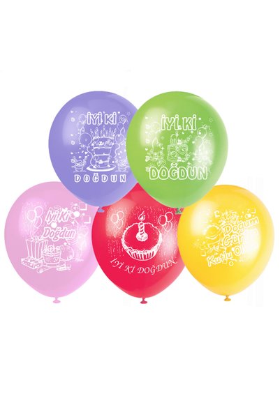 gnsstore Gemar Balon GD90 26Cm 100 Lü Doğum Günü Türkçe