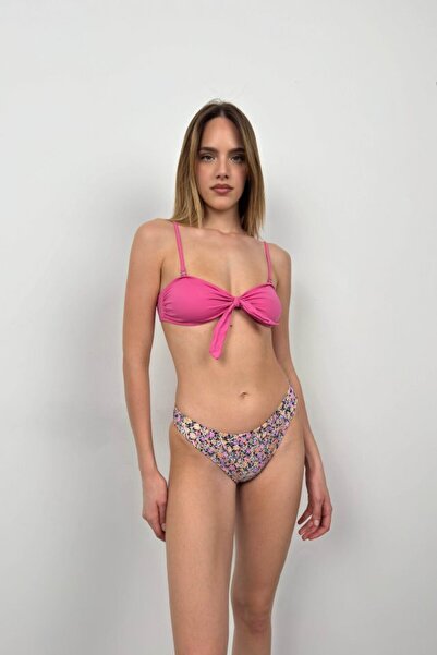 Modayakamoz Bow Detail Floral Bikini Set